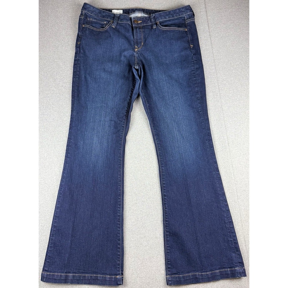 Gap 1969 Long & Lean Trouser Jeans Women's Size 32R Dark Wash Flare Stretch